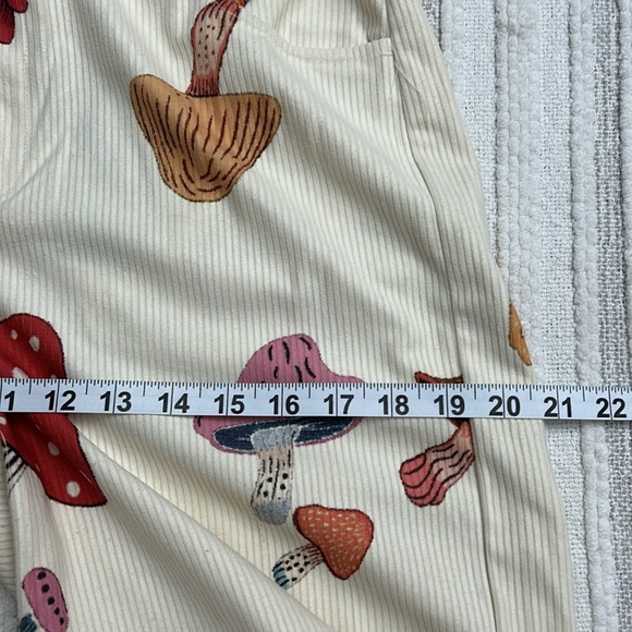 Cider Corduroy High Waist Mushroom Picket Wide Leg Trousers Pants Size M Cream - Picture 4 of 8